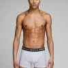Jack & Jones Pant SENSE TRUNKS 3-PACK NOOS, Light Grey Melange/BLACK & WHITE