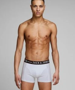 Jack & Jones Pant SENSE TRUNKS 3-PACK NOOS, Light Grey Melange/BLACK & WHITE