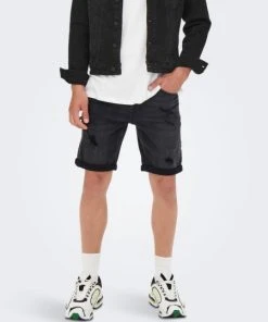 Only & Sons Shorts ONSPLY BLACK DAMAGE JOG PK 1892, Black Denim -Lloyd Gürtel Shop 827f14ad af40 e3ad 9814 4c86602b88c7 600x600
