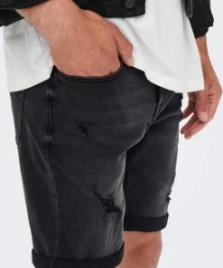 Only & Sons Shorts ONSPLY BLACK DAMAGE JOG PK 1892, Black Denim -Lloyd Gürtel Shop 827f14ad af40 e3ad 9814 4c86a00b9dce 600x600