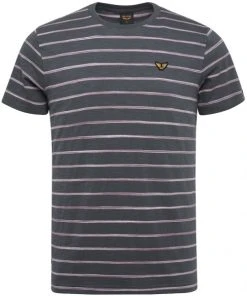 PME Legend T-Shirt Halbarm Short Sleeve R-neck Space Yd Strip, Asphalt