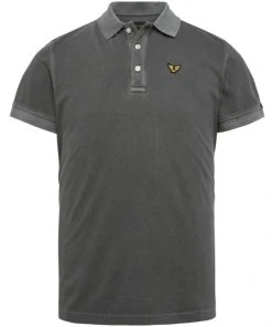 PME Legend Polo Halbarm Short Sleeve Polo Garment Dyed Piq, Asphalt