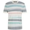 Tom Tailor T-Shirt Halbarm Allover Printed T-shirt, Water Color Stripes Beige Base