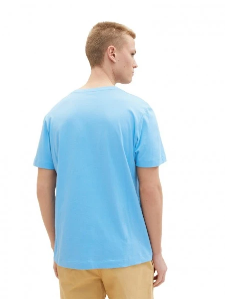 TOM TAILOR Denim T-Shirt Halbarm Printed T-shirt, Rainy Sky Blue 4 TOM TAILOR Denim T-Shirt Halbarm Printed T-shirt, Rainy Sky Blue – Bild 4