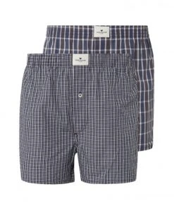 CECEBA Boxer Web-Shorts, Blau-mittel-Karo