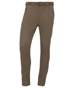 TOM TAILOR Denim Hose Slim Chino With Belt, Castlerock Grey