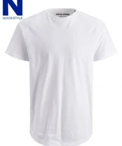Jack & Jones T-Shirt Halbarm JJECURVED TEE SS O-NECK NOOS, White/Reg