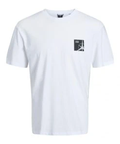 Jack & Jones T-Shirt Halbarm JCOFILO TEE SS CREW NECK SN, White