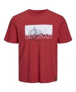 Jack & Jones T-Shirt Halbarm JORJOSHUA PHOTO TEE SS CREW NECK, Rococco Red