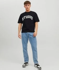 Jack & Jones T-Shirt Halbarm JORBRINK STUDIO TEE SS CREW NECK, Black -Lloyd Gürtel Shop 86948436 41ef 7c9a a414 e0fd0ce3da67 600x600