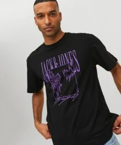 Jack & Jones T-Shirt Halbarm JORSCRIPTING PHOTO TEE SS CREW NECK, Black/PURPLE PRINT -Lloyd Gürtel Shop 86948436 41ef 7c9a a414 e0fde88ab1e9 600x600