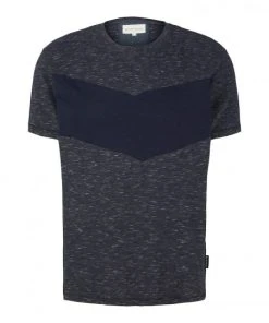 Tom Tailor T-Shirt Halbarm Cutline T-shirt, Navy White Inject Stripe