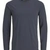 Jack & Jones T-Shirt Langarm JJEBASIC O-NECK TEE L/S NOOS, NAVY BLUE