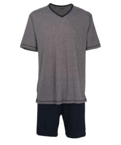 CECEBA Shorty Shorty, V-Ausschn, Greymelange