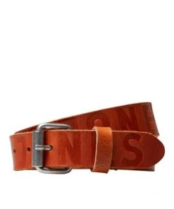 Jack & Jones Gürtel JACPORTO LOGO LTN LEATHER BELT, Cognac