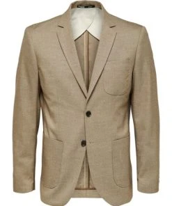 Selected Anzug Sakko SLHSLIM-GABE STRUCTURE BLZ B NOOS, Light Brown Melange