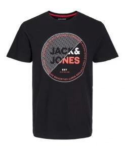 Jack & Jones T-Shirt Halbarm JJRALF TEE SS CREW NECK, Black