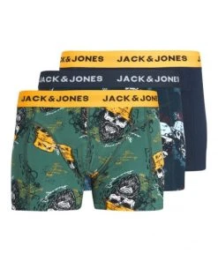 Jack & Jones Pant JACTRIP SKULLS TRUNKS 3 PACK, Trekking Green/Navy Blazer - Navy B