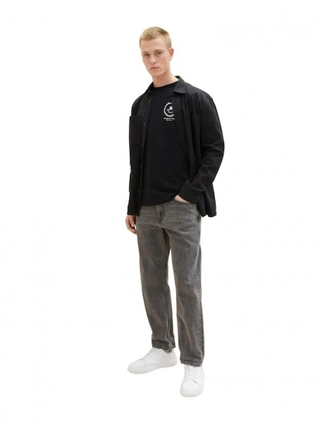 TOM TAILOR Denim T-Shirt Halbarm Relaxed Printed T-shirt, Brown Rice 4 TOM TAILOR Denim T-Shirt Halbarm Relaxed Printed T-shirt, Brown Rice – Bild 4