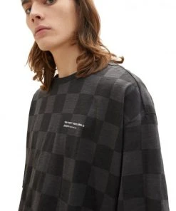 TOM TAILOR Denim T-Shirt Halbarm Oversized T-shirt, Black Check Print -Lloyd Gürtel Shop b82ad861 9336 4886 a814 022c646c7a8e 600x600