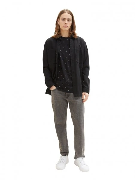 TOM TAILOR Denim T-Shirt Halbarm Relaxed Printed T-shirt, Black Smiley Print 3 TOM TAILOR Denim T-Shirt Halbarm Relaxed Printed T-shirt, Black Smiley Print – Bild 3