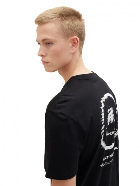 TOM TAILOR Denim T-Shirt Halbarm Relaxed Printed T-shirt, Brown Rice 2 TOM TAILOR Denim T-Shirt Halbarm Relaxed Printed T-shirt, Brown Rice – Bild 2