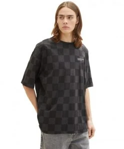 TOM TAILOR Denim T-Shirt Halbarm Oversized T-shirt, Black Check Print -Lloyd Gürtel Shop b82ad861 9336 4886 a814 022ccc56548aRtZyNCLI9NWDp 600x600