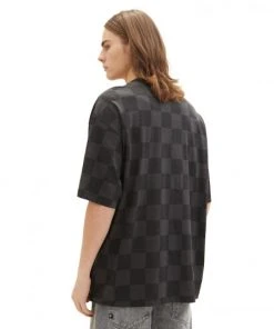 TOM TAILOR Denim T-Shirt Halbarm Oversized T-shirt, Black Check Print -Lloyd Gürtel Shop b82ad861 9336 4886 a814 022cf44419875FnaXNknVcsEg 600x600