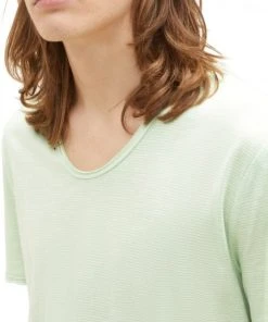 TOM TAILOR Denim T-Shirt Halbarm V-neck Ministripe T-shirt, Green White Fine Yd Stripe -Lloyd Gürtel Shop b82ad861 9336 4886 a814 032c2031258a 600x600
