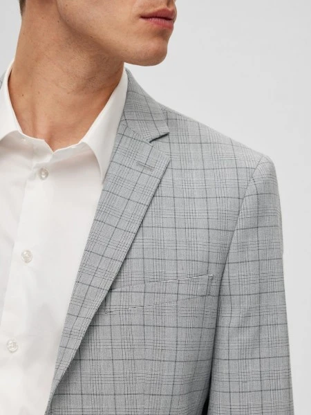 Selected Anzug Sakko SLHSLIM-LIAM LT GREY CHK BLZ FLEX B, Light Grey Melange/grey 6 Selected Anzug Sakko SLHSLIM-LIAM LT GREY CHK BLZ FLEX B, Light Grey Melange/grey – Bild 6