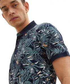 Tom Tailor Polo Halbarm Allover Printed Polo, Navy Green Big Leaf Design -Lloyd Gürtel Shop b82ad861 9336 4886 a814 a12c007ff57e 600x600