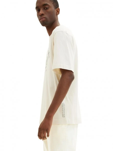 Tom Tailor T-Shirt Halbarm Relaxed Crewneck Logo T-shirt, Vintage Beige 6 Tom Tailor T-Shirt Halbarm Relaxed Crewneck Logo T-shirt, Vintage Beige – Bild 6