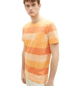 Tom Tailor T-Shirt Halbarm Color Block Crewneck T-shirt, Washed Out Orange Blockstripe -Lloyd Gürtel Shop b82ad861 9336 4886 a814 a32c28b91361 600x600