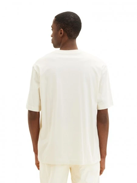 Tom Tailor T-Shirt Halbarm Relaxed Crewneck Logo T-shirt, Vintage Beige 4 Tom Tailor T-Shirt Halbarm Relaxed Crewneck Logo T-shirt, Vintage Beige – Bild 4