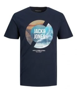 Jack & Jones T-Shirt Halbarm JJTRESOR TEE SS CREW NECK, Sky Captain