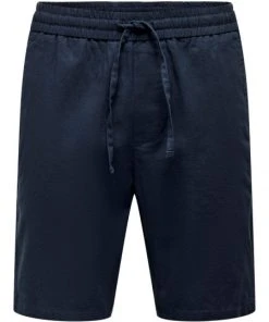 Only & Sons Shorts ONSLINUS 0007 COT LIN SHORTS NOOS, Dark Navy