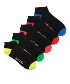 Jack & Jones Strümpfe JACCOLORFUL SHORT SOCKS 5 PACK, Black/Black - Black - Black - Black