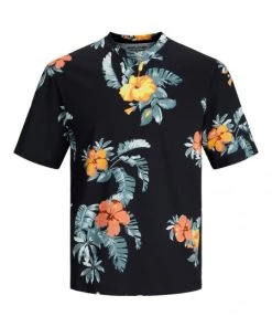 Jack & Jones T-Shirt Halbarm JORFLORES AOP TEE SS CREW NECK SN, Tap Shoe/FLOWERS