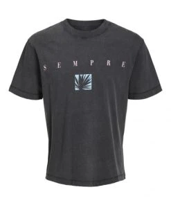 Jack & Jones T-Shirt Halbarm JOREXOTIC TEE SS CREW NECK LN, Black