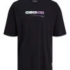 Jack & Jones T-Shirt Halbarm JCOSNAKE TEE SS CREW NECK, Black