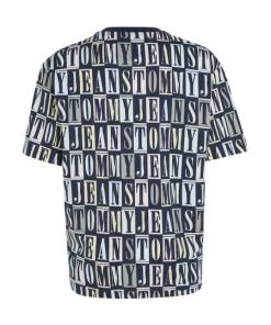 Tommy Jeans T-Shirt Halbarm TJM OVZ TOMMY AOP TEE, BLUE