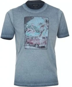 CASAMODA T-Shirt Halbarm T-Shirt,O-Neck, 175 Aqua Bis Petrol