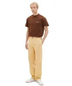 TOM TAILOR Denim Hose Loose Chino, Brown Rice