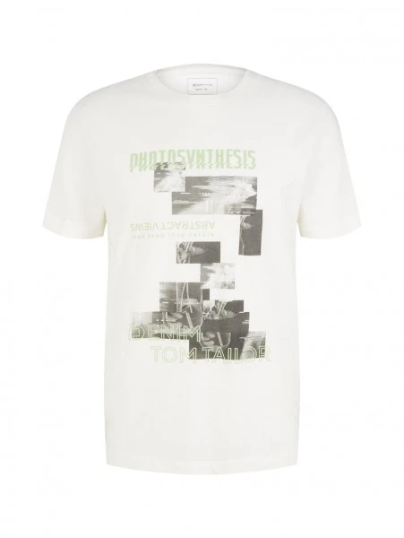 TOM TAILOR Denim T-Shirt Halbarm Printed T-shirt, Placid Green 1 TOM TAILOR Denim T-Shirt Halbarm Printed T-shirt, Placid Green