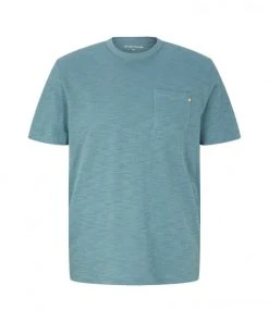 Tom Tailor T-Shirt Halbarm Basic Crewneck T-shirt, Deep Bluish Green