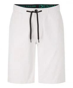 TOM TAILOR Denim Shorts Regular Yarn Dyed Shorts, Medium Grey Yarn Dye Stripe