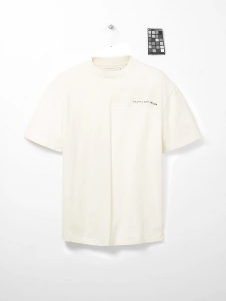 TOM TAILOR Denim T-Shirt Halbarm Relaxed Cutline T-shirt, Wool White 1 TOM TAILOR Denim T-Shirt Halbarm Relaxed Cutline T-shirt, Wool White