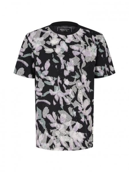 TOM TAILOR Denim T-Shirt Halbarm All Over Printed T-shirt, Dark Abstract Flower Print 1 TOM TAILOR Denim T-Shirt Halbarm All Over Printed T-shirt, Dark Abstract Flower Print
