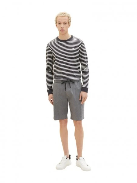 TOM TAILOR Denim Shorts Regular Yarn Dyed Shorts, Black Grey Bean Dobby 4 TOM TAILOR Denim Shorts Regular Yarn Dyed Shorts, Black Grey Bean Dobby – Bild 4