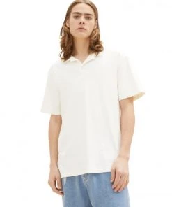 TOM TAILOR Denim Polo Halbarm Relaxed Open Collar Polo, Wool White -Lloyd Gürtel Shop b82ad861 9336 4886 a814 ff2b8c93b921 600x600
